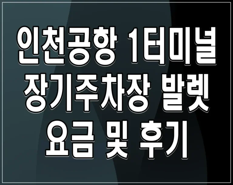 인천공항 1터미널 장기주차장 발렛 요금 및 후기