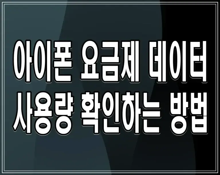 아이폰 요금제 데이터 사용량 확인하는 방법