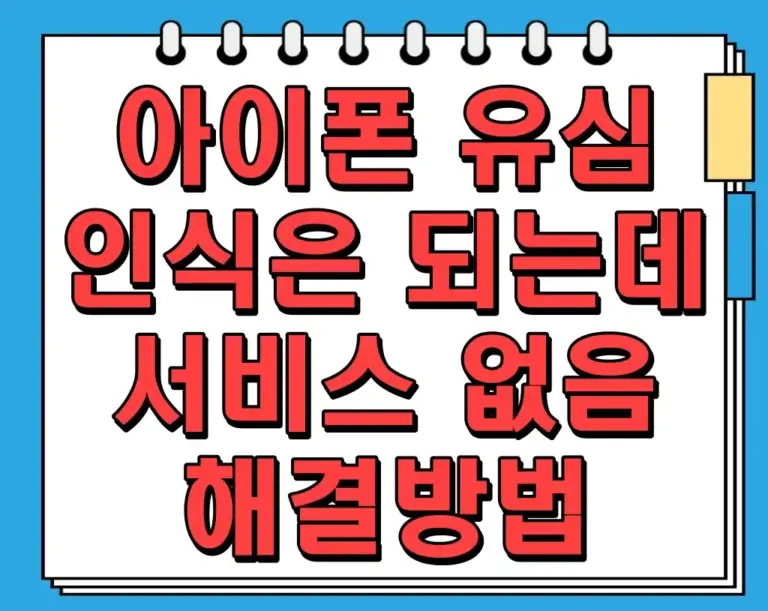 아이폰 유심 인식은 되는데 서비스 없음 해결하기