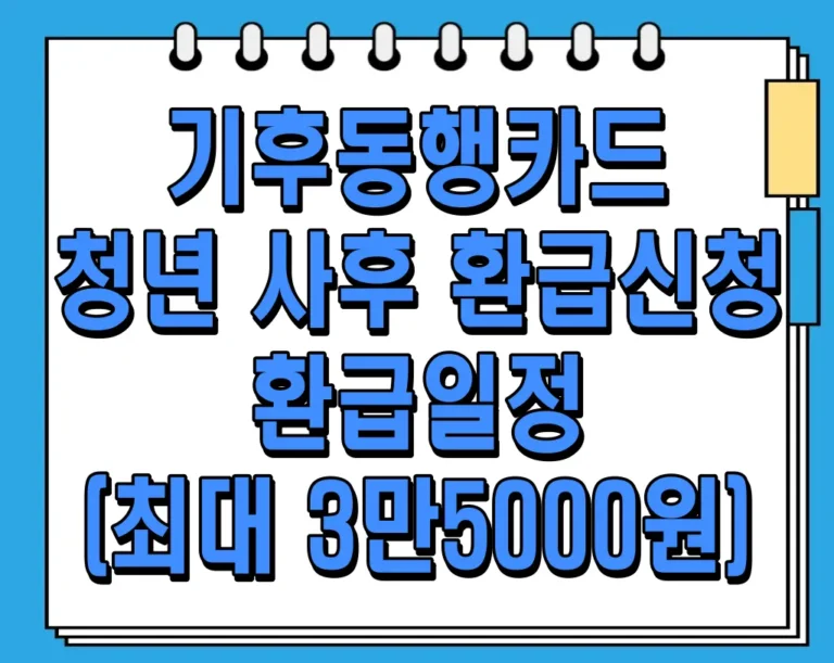 기후동행카드 청년 사후 환급신청 및 환급일정 (최대 3만5000원)