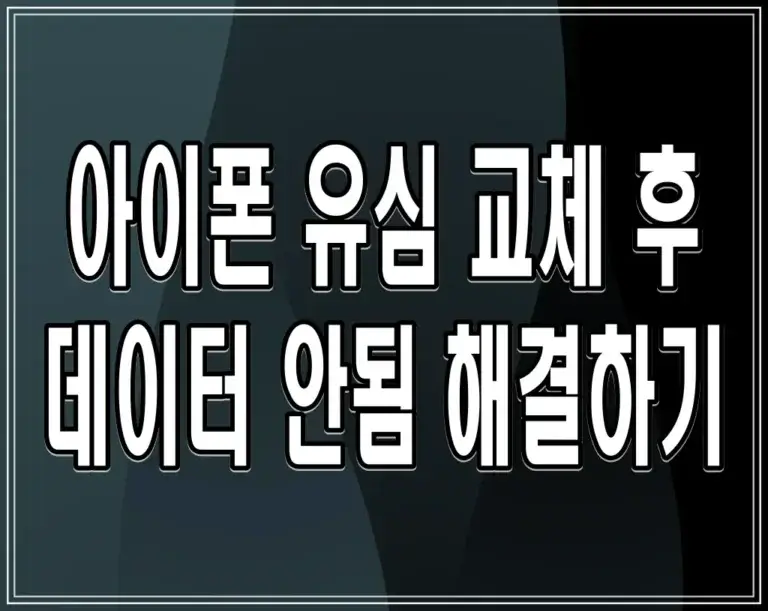 아이폰 유심 교체 후 데이터 안됨 해결하기