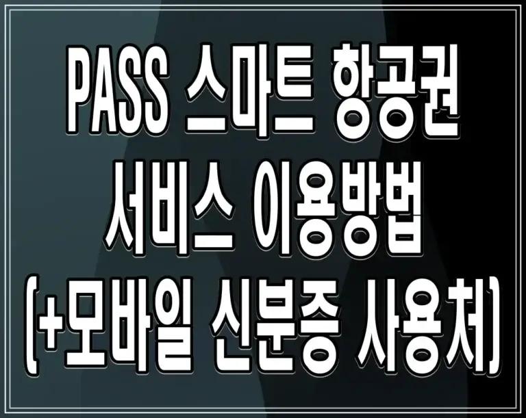 PASS 스마트 항공권 서비스 이용방법 (+모바일 신분증 사용처)
