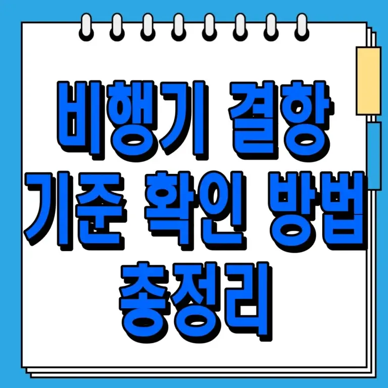 비행기 결항 기준 확인 방법 총정리
