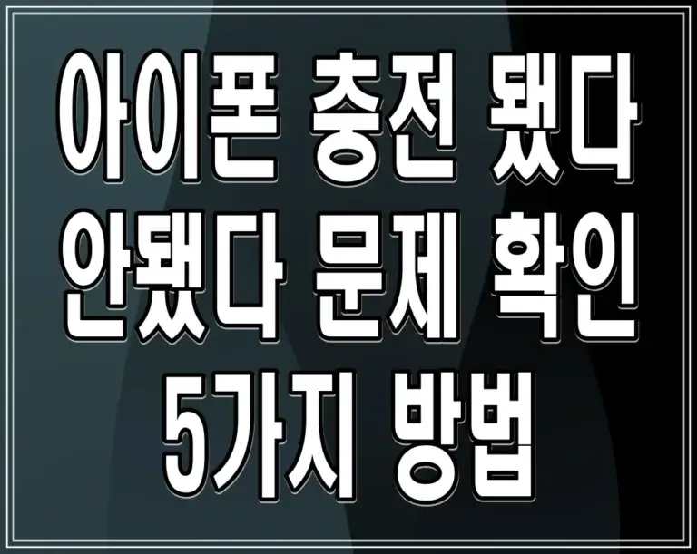 아이폰 충전 됐다 안됐다 문제 확인 5가지 방법