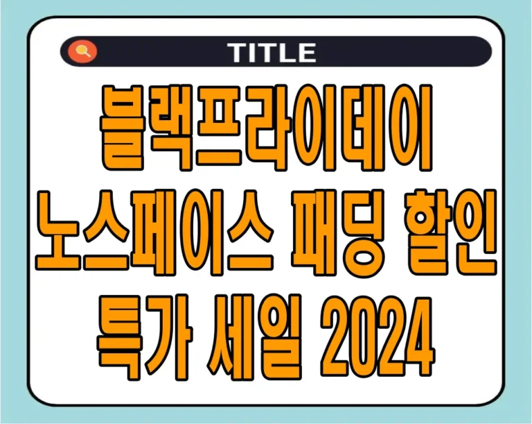 블랙프라이데이 노스페이스 패딩 할인 특가 세일 2024