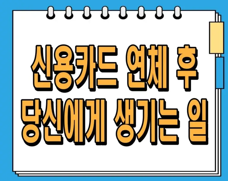 신용카드 연체 후 당신에게 생기는 일 (카드 연체 해결방법)