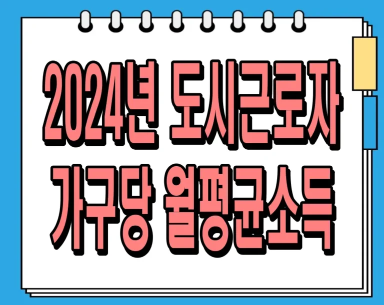 2024년 도시근로자 가구당 월평균소득 알아보기