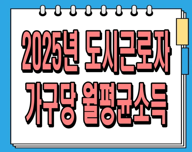 2025년 도시근로자 가구당 월평균소득 알아보기