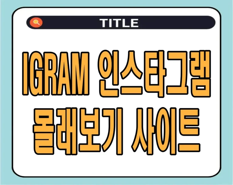 IGRAM 인스타그램 몰래보기 사이트, 인스타 스토리 염탐 사진 릴스 다운로드