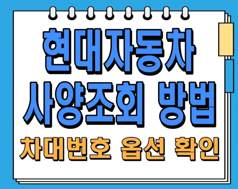 현대자동차 사양조회 방법 (차대번호 옵션 확인): 30초만에 알아보기