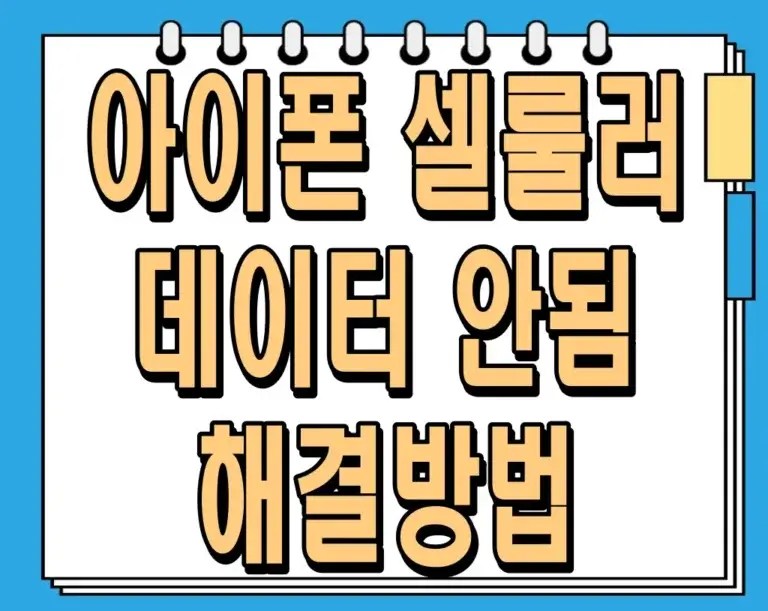 아이폰 셀룰러 데이터 안됨 해결방법