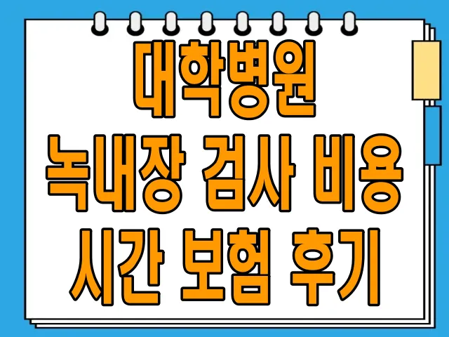 대학병원 녹내장 검사 비용, 시간, 보험, 후기 알아보기