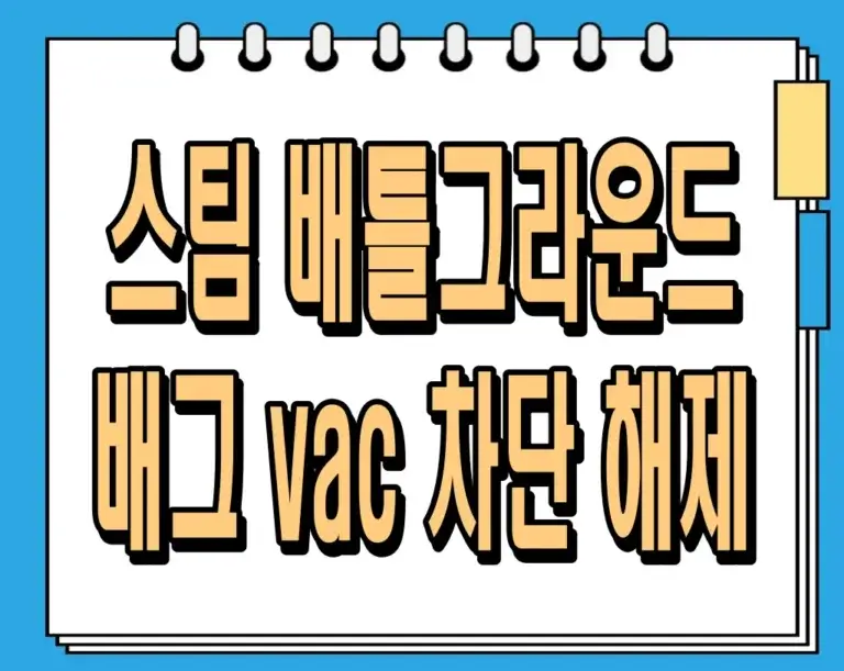 스팀 배틀그라운드 배그 vac 차단 해제 완벽 해결방법