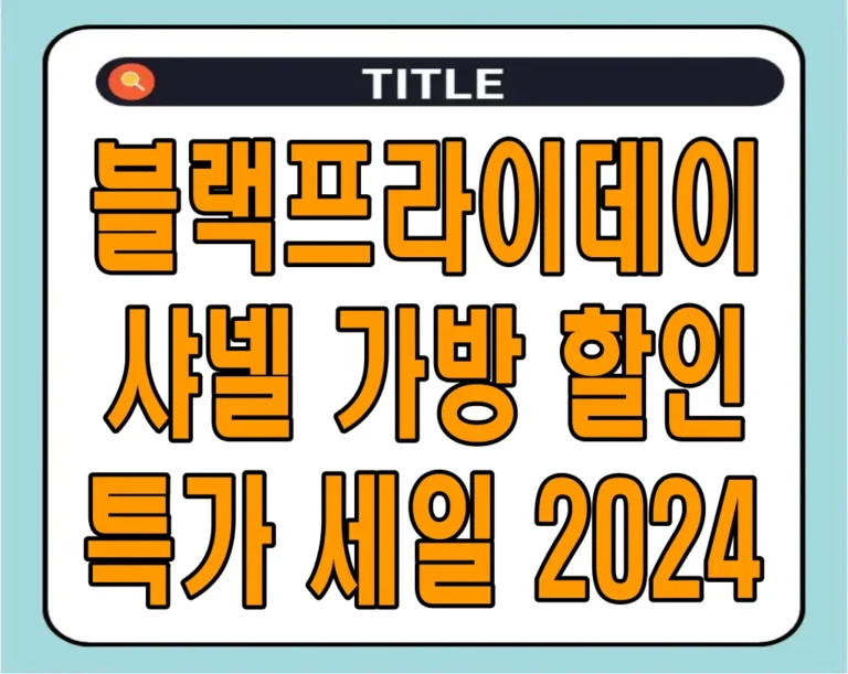 블랙프라이데이 샤넬 가방 할인 특가 세일 2024