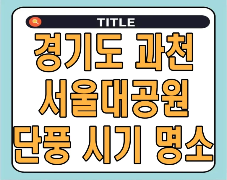 경기도 과천 서울대공원 단풍 시기 명소 2024