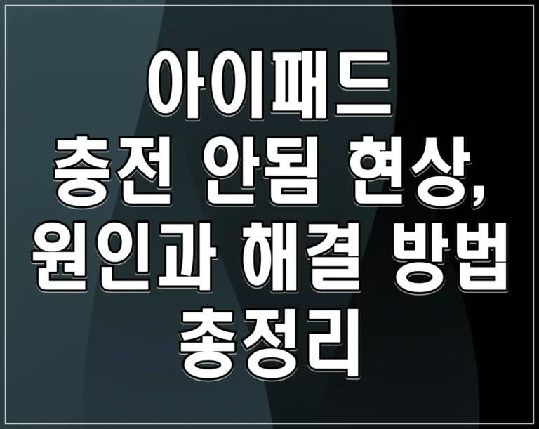 아이패드 충전 안됨 현상, 원인과 해결 방법 총정리