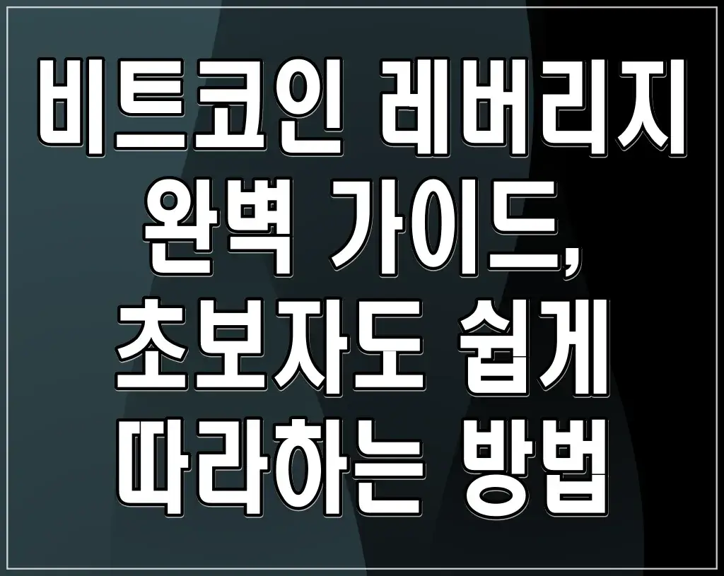비트코인 레버리지 완벽 가이드, 초보자도 쉽게 따라하는 방법
