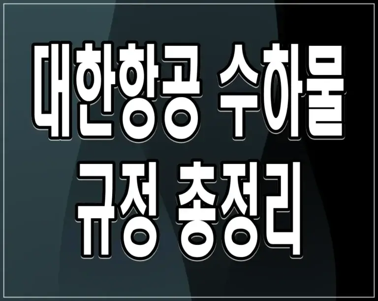 대한항공 수하물 규정 총정리 (기내, 위탁, 추가, 초과 수하물)