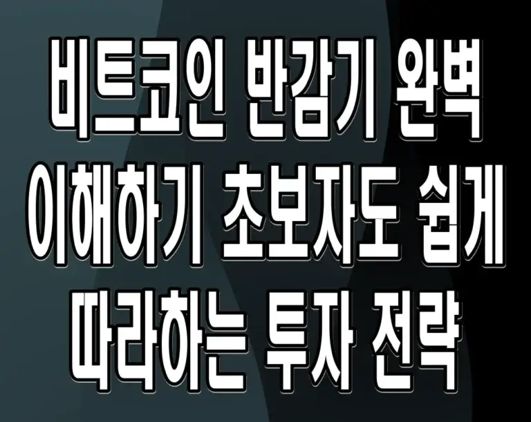 비트코인 반감기 완벽 이해하기, 초보자도 쉽게 따라하는 투자 전략