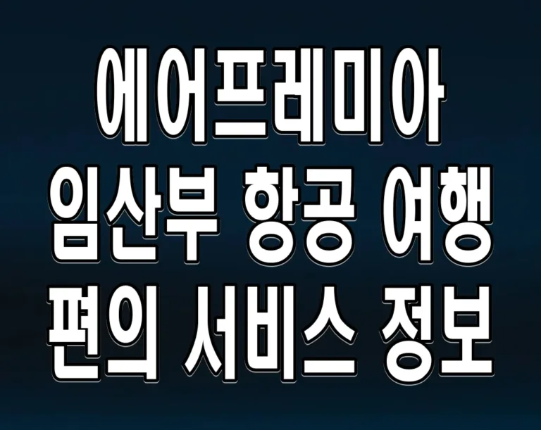 에어프레미아 임산부 항공 여행 편의 서비스 정보
