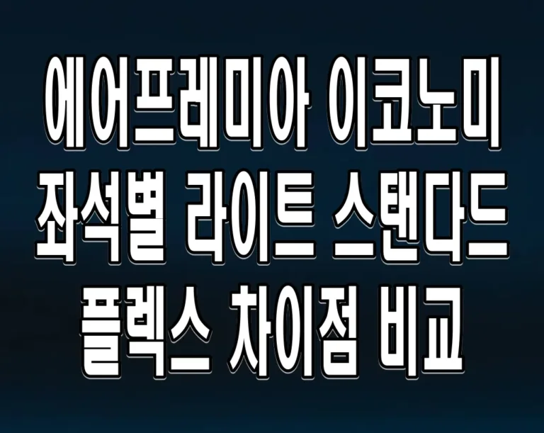 에어프레미아 이코노미 좌석별 라이트 스탠다드 플렉스 차이점 비교