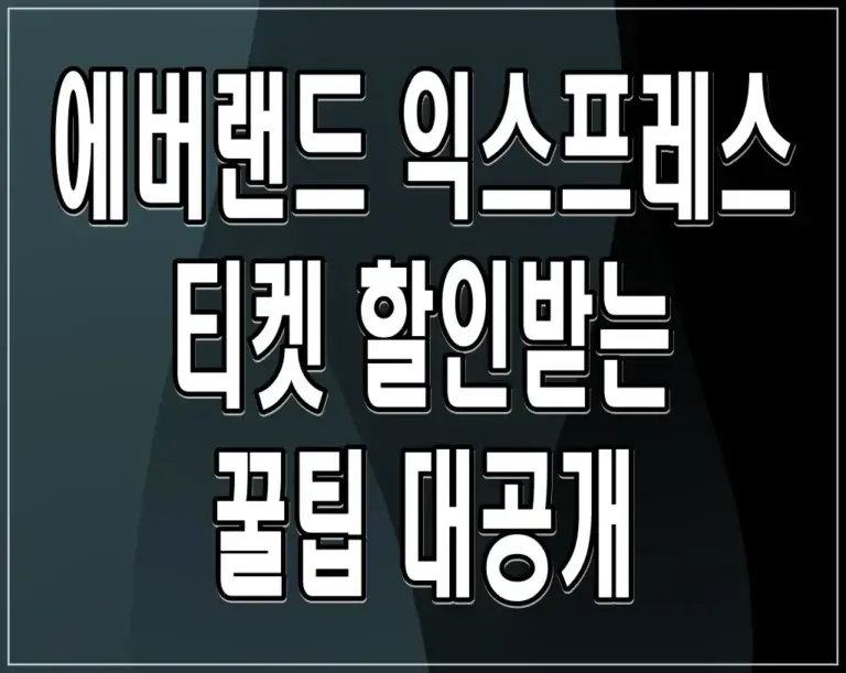 에버랜드 익스프레스 티켓 할인받는 꿀팁 대공개