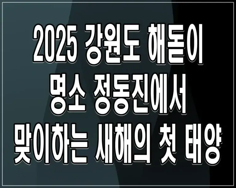 2025 강원도 해돋이 명소 정동진에서 맞이하는 새해의 첫 태양