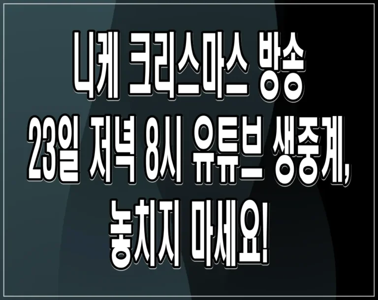니케 크리스마스 방송 23일 저녁 8시 유튜브 생중계, 놓치지 마세요!