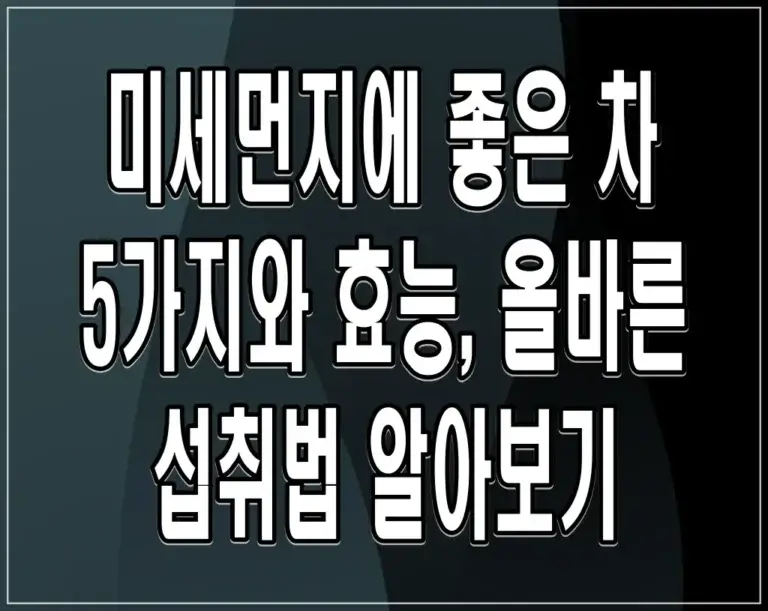 미세먼지에 좋은 차 5가지와 효능, 올바른 섭취법 알아보기