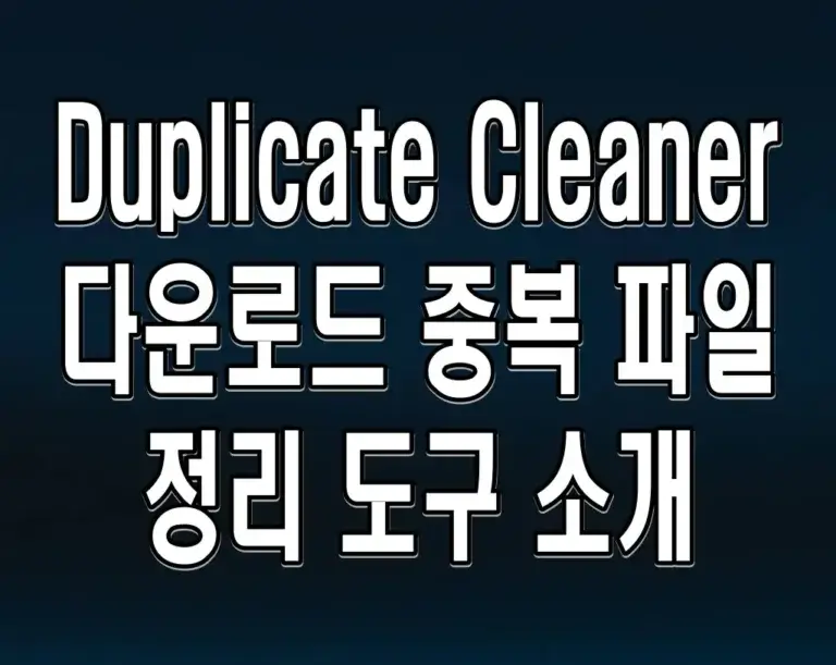 Duplicate Cleaner 다운로드 중복 파일 정리 도구 소개