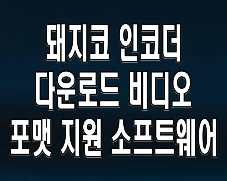 돼지코 인코더 다운로드 비디오 포맷 지원 소프트웨어