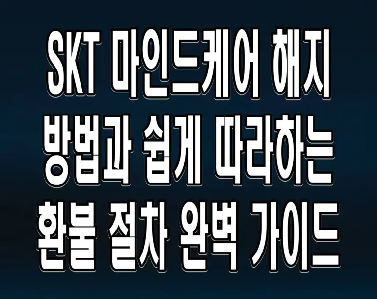 SKT 마인드케어 해지 방법과 쉽게 따라하는 환불 절차 완벽 가이드