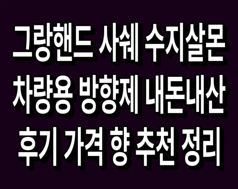 그랑핸드 사쉐 수지살몬 차량용 방향제 내돈내산 후기 가격 향 추천 정리