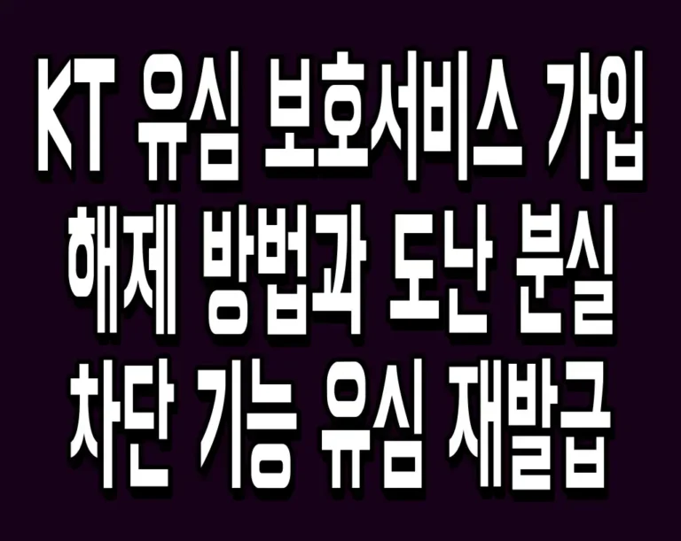 KT 유심 보호서비스 가입 해제 방법과 도난 분실 차단 기능 유심 재발급