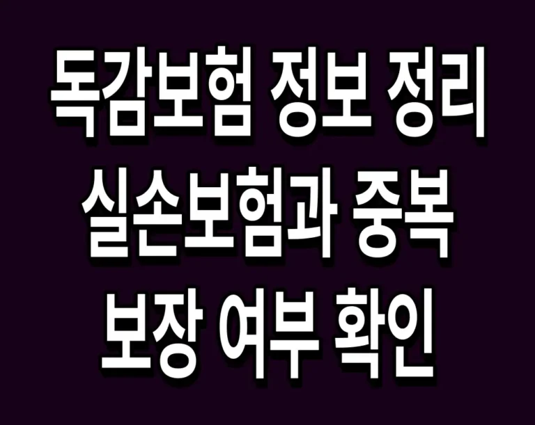 독감보험 정보 정리 및 실손보험과 중복 보장 여부 확인