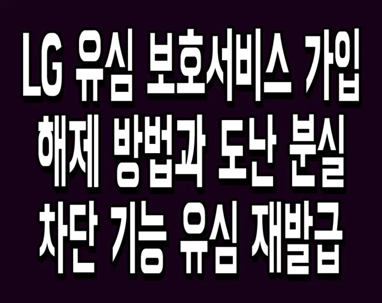LG 유심 보호서비스 가입 해제 방법과 도난 분실 차단 기능 유심 재발급