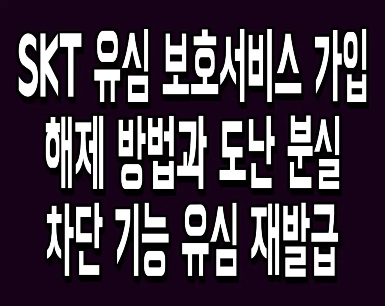 SKT 유심 보호서비스 가입 해제 방법과 도난 분실 차단 기능 유심 재발급