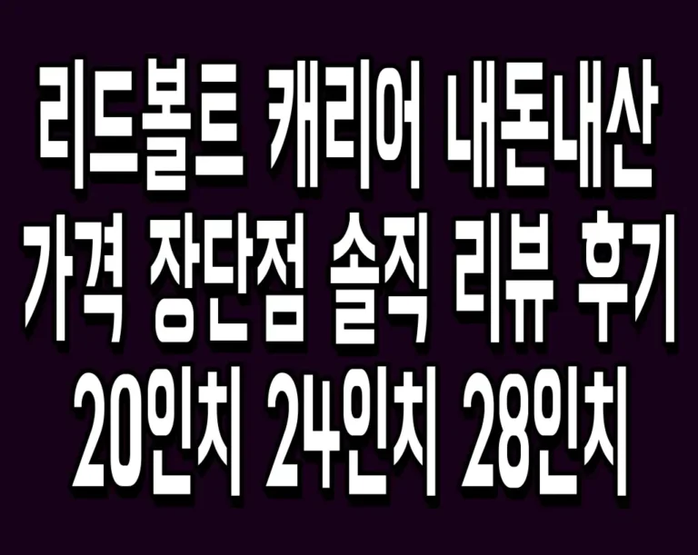 리드볼트 캐리어 내돈내산 가격 장단점 솔직 리뷰 후기 20인치 24인치 28인치