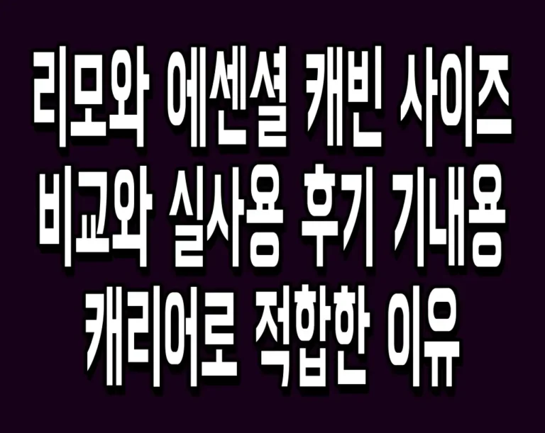 리모와 에센셜 캐빈 사이즈 비교와 실사용 후기 기내용 캐리어로 적합한 이유