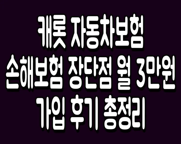 캐롯 자동차보험 손해보험 장단점 월 3만원 가입 후기 총정리