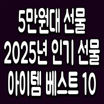 5만원대 선물 2025년 인기 선물 아이템 베스트 10