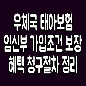 우체국 태아보험 임신부 가입조건 보장 혜택 청구절차 정리