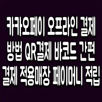 카카오페이 오프라인 결제방법 QR결제 바코드 간편결제 적용매장 페이머니