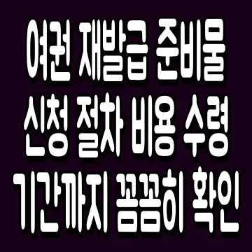 여권 재발급 준비물 신청 절차 비용 수령기간까지 꼼꼼히 확인