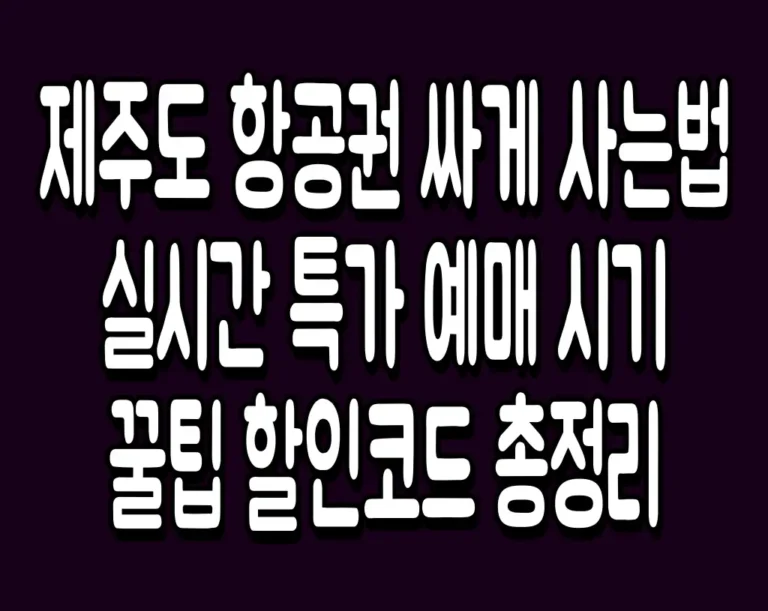 제주도 항공권 싸게 사는법 실시간 특가 예매 시기 꿀팁 할인코드 총정리