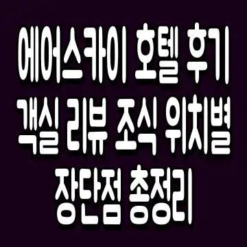 에어스카이 호텔 후기 객실 리뷰 조식 위치별 장단점 총정리