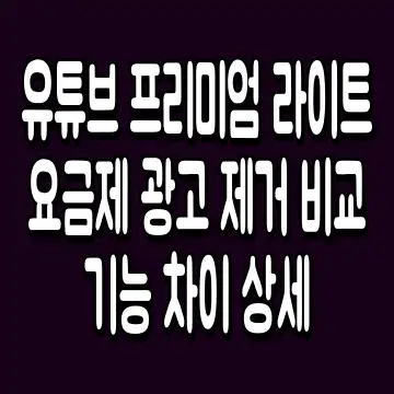 유튜브 프리미엄 라이트 요금제 광고 제거 비교 기능 차이 상세