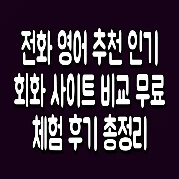 전화 영어 추천 인기 회화 사이트 비교 무료 체험 후기 총정리
