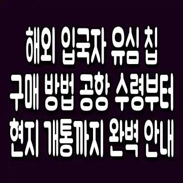 해외 입국자 유심 칩 구매 방법 공항 수령부터 현지 개통까지 완벽 안내