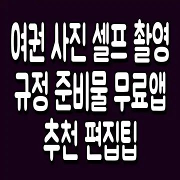 여권 사진 셀프 촬영 규정 준비물 무료앱 추천 편집팁